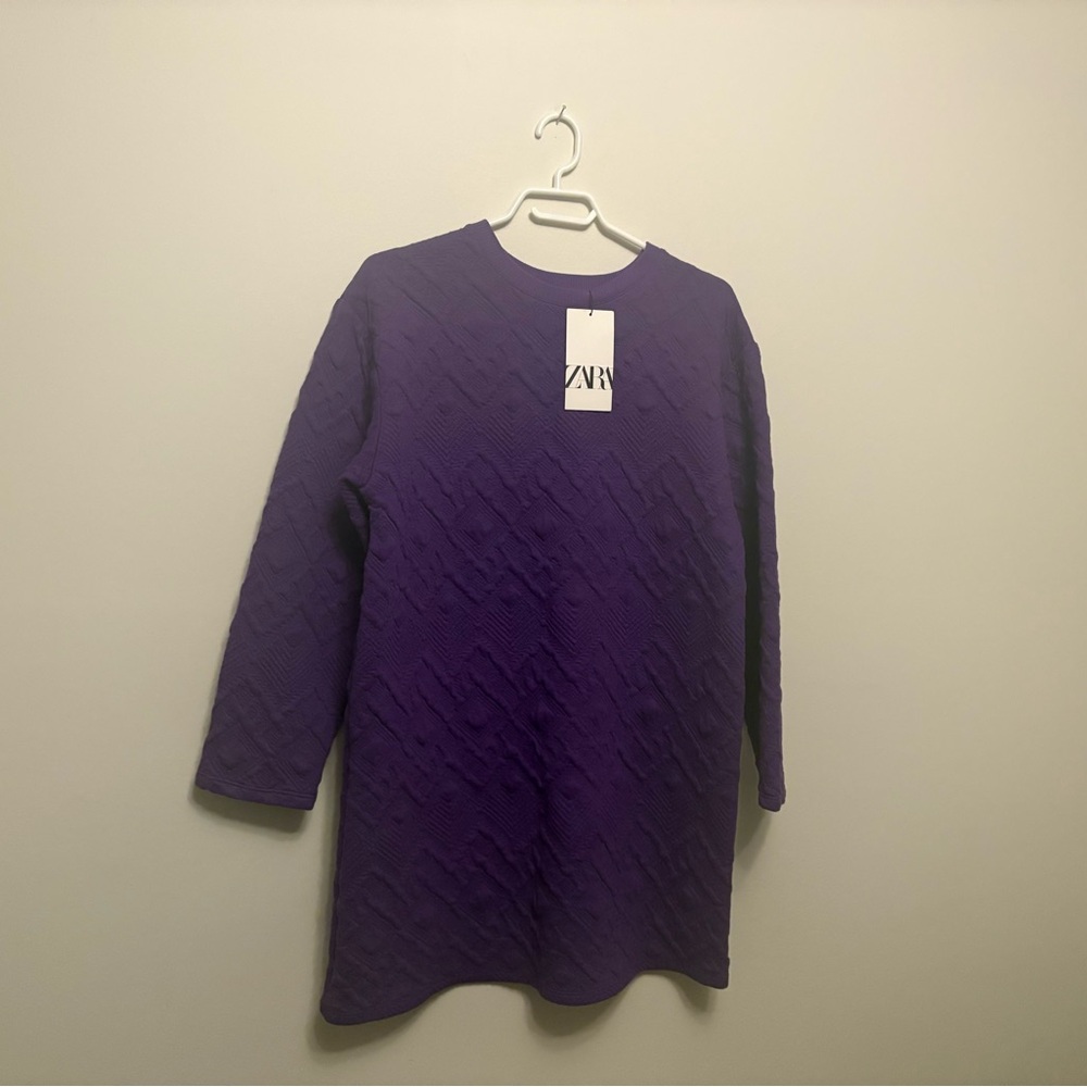 Zara Rich Purple Textured Dress